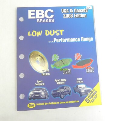 VINTAGE 2003 EBC BRAKES PERFORMANCE CATALOG USA CANADA SPORT COMPACT 