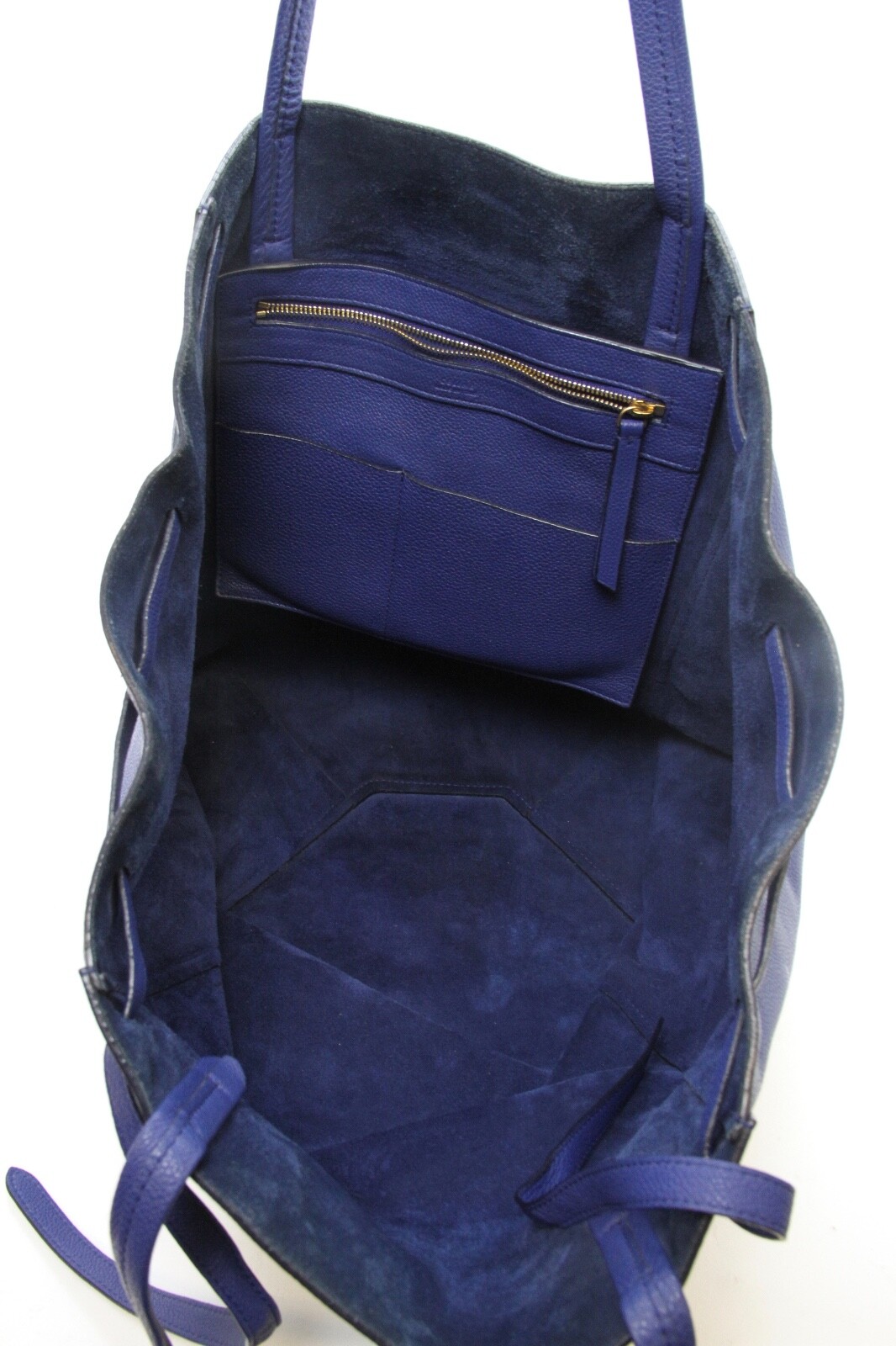 CELINE SOT GRAINED CALFSKIN LARGE CABAS PHANTOM WITH BELT INDIGO BLUE image 6