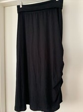Fresh Produce Black Jersey Skirt Cinched Side-S