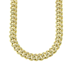 ANTI-TARNISH 20mm Stainless Steel 18K Gold Plated CZ Micro Pave Iced Miami Cuban