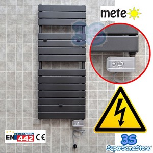 3S Elektro Badheizkörper ANTHRAZIT Badheizung 121x50 cm Handtuchwärmer