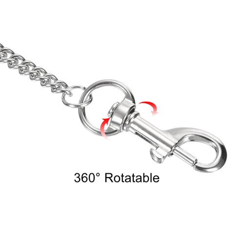 16" Wallet Keychain with Key Ring Lobster Clasp Plated Metal Belt Loop Clip - Picture 3 of 5