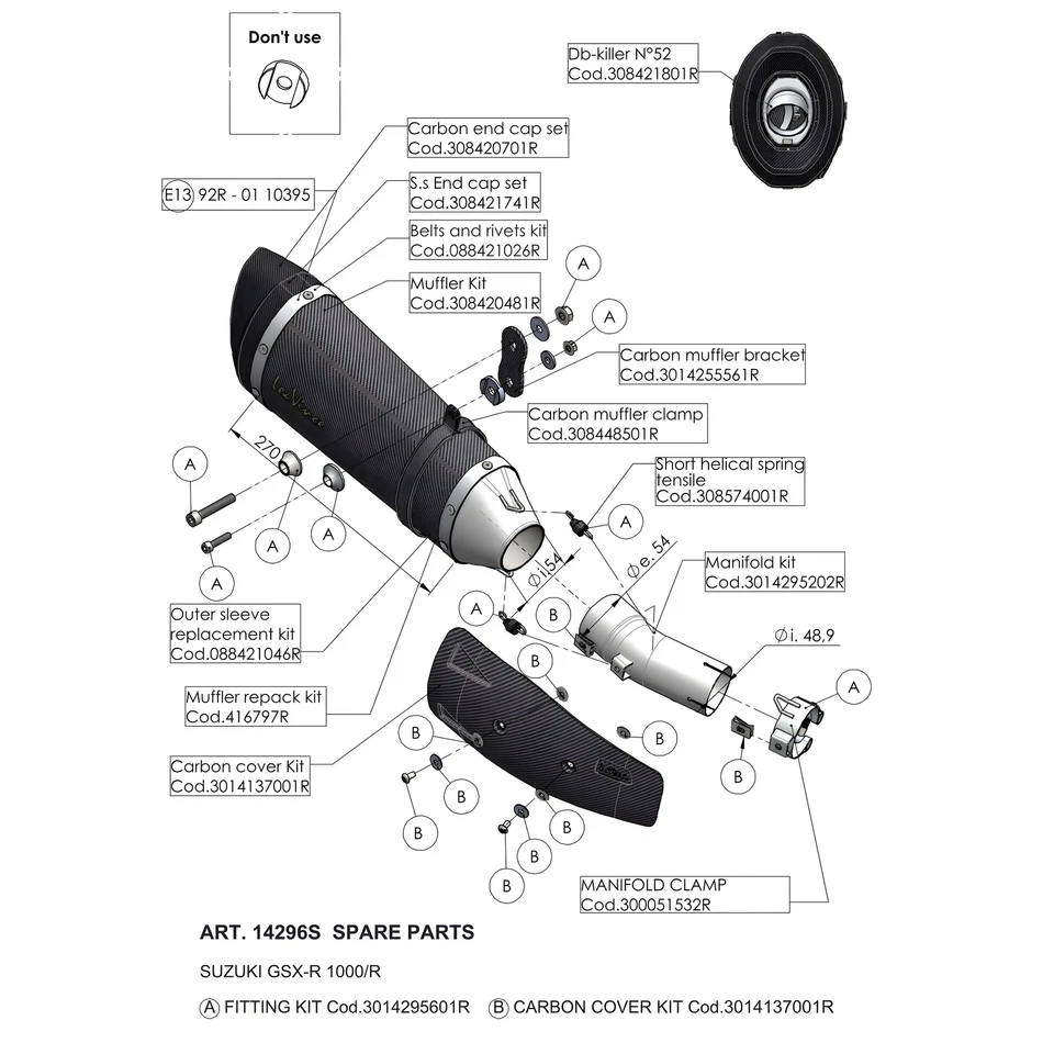 Placa térmica LeoVince sistema de escape carbono para BMW R 1200 R año 2015 / 2016 Foto 2 de 4