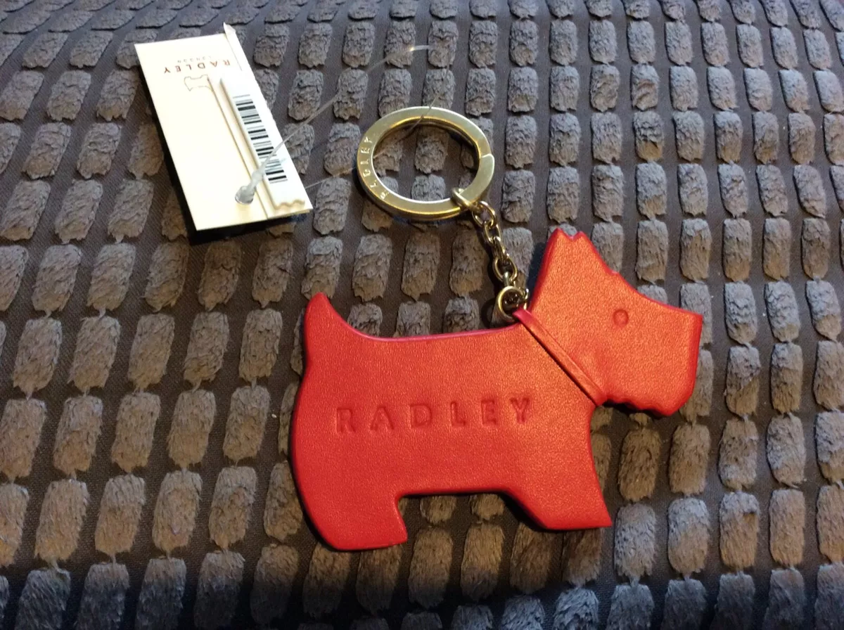 BNWT New Radley Leather Keyring My Radley Dog Red Scottie Dog