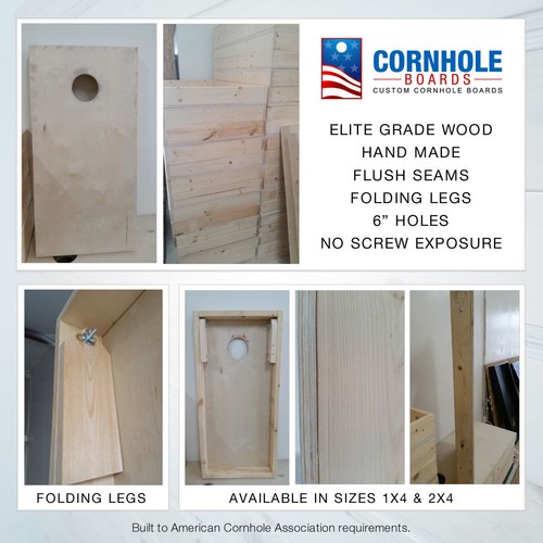 Finished & Non Painted 2x4 Frame Cornhole Boards - DIY - Baggo - Corn Hole - Picture 4 of 5