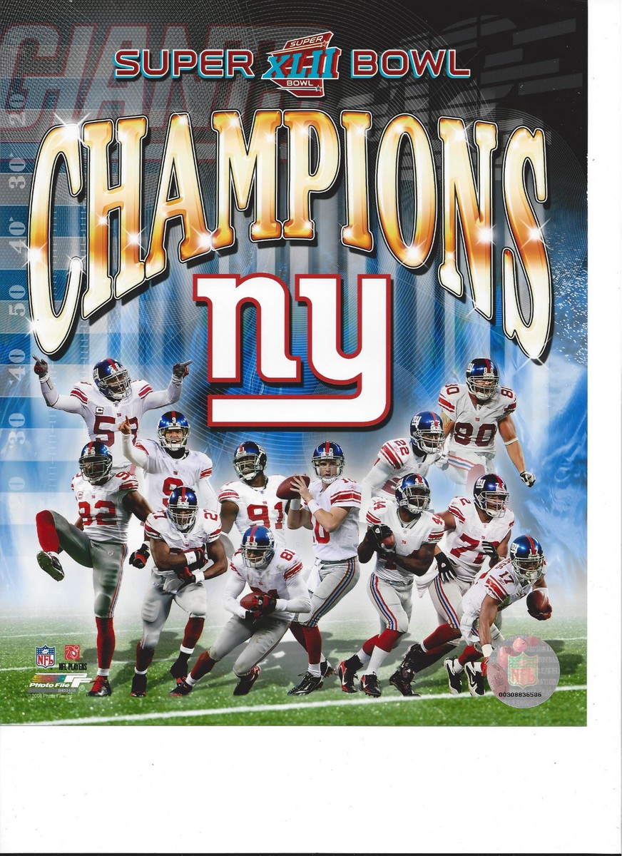 New York Giants Super Bowl XLII Unsigned 8x10 Photo | eBay