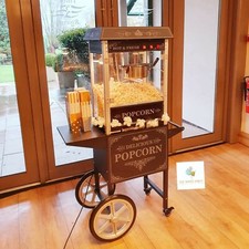 For Hire* Vintage Black LED Popcorn Machine Cart Weddings Christenings Birthdays