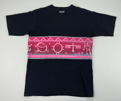 Vintage Colorado San Segal Aztec Single Stitch Mens Shirt Oneita Size Large 