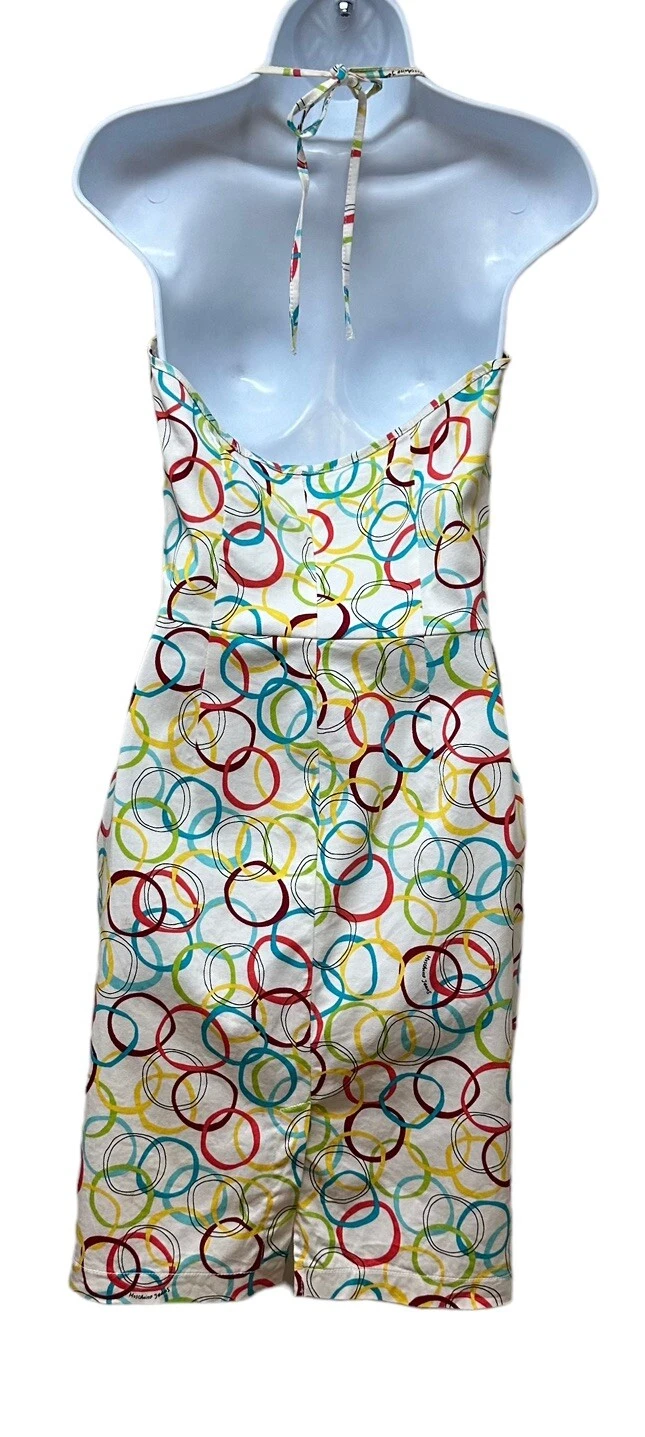 Abito con logo jeans Moschino multicolore stampa cerchio arcobaleno taglia 8