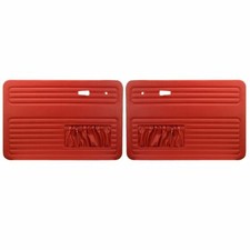 1967-79 Vw Volkswagen Bug Super Beetle Front Door Panels W Pockets - Red