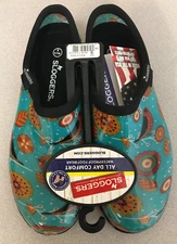 Sloggers 5123BRDTQ09 Women's Garden/Rain Shoes Birds Turquoise Print Size 9