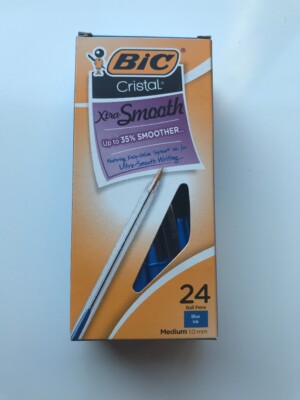 (Box Of 24) Bic Cristal Bold 1.0mm MSBP24 Blue Ink Ballpoint Pen