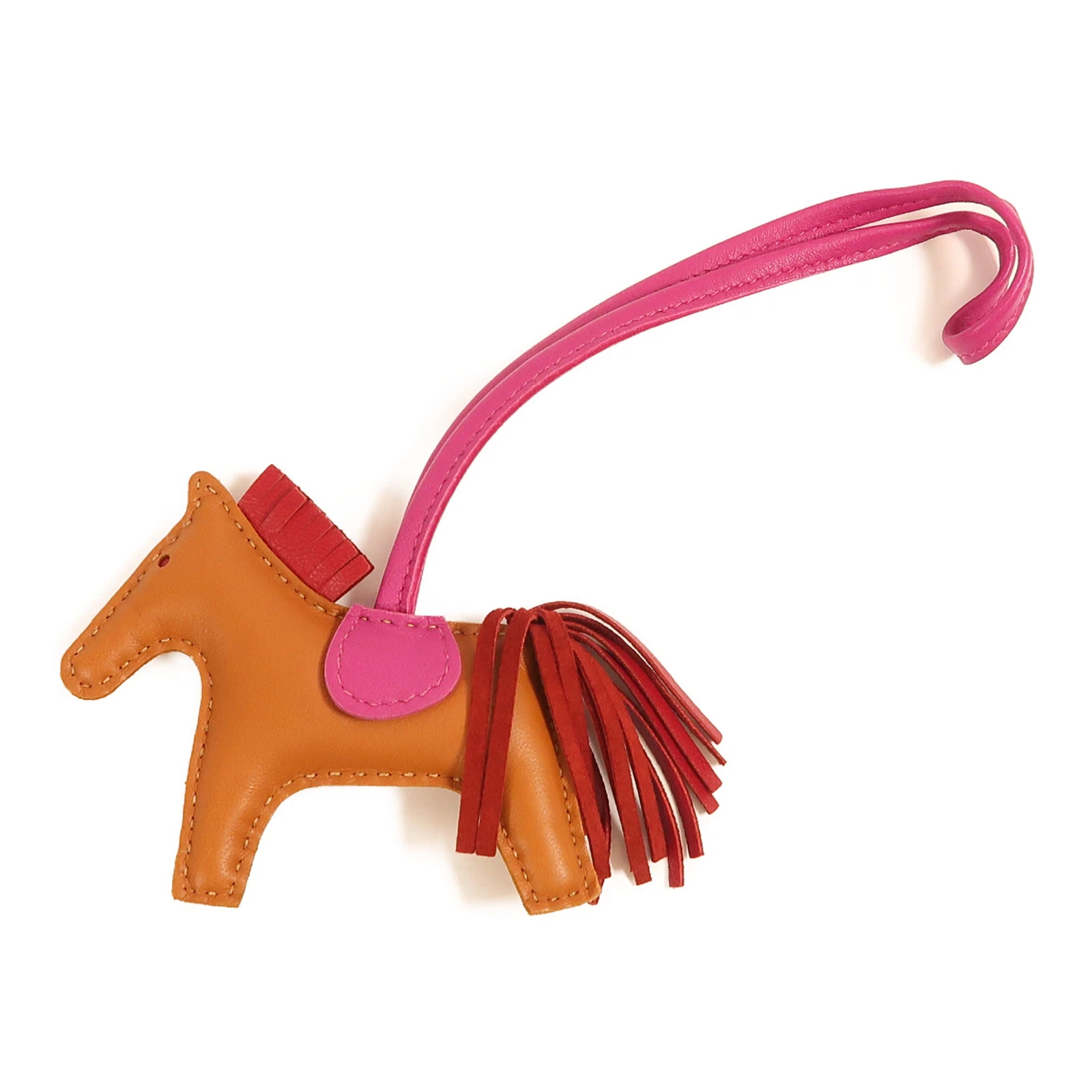 HERMÈS HERMES Rodeo PM Charm Milo Pelle Marrone Viola Rosso