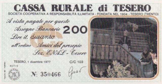 Italia banconota miniassegno anni 70