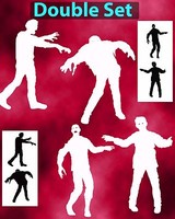 Zombie Silhouettes Double Set Airbrush Stencil Spray Vision Template Zombie Silhouettes Double Set Airbrush Stencil Spray Vision Template