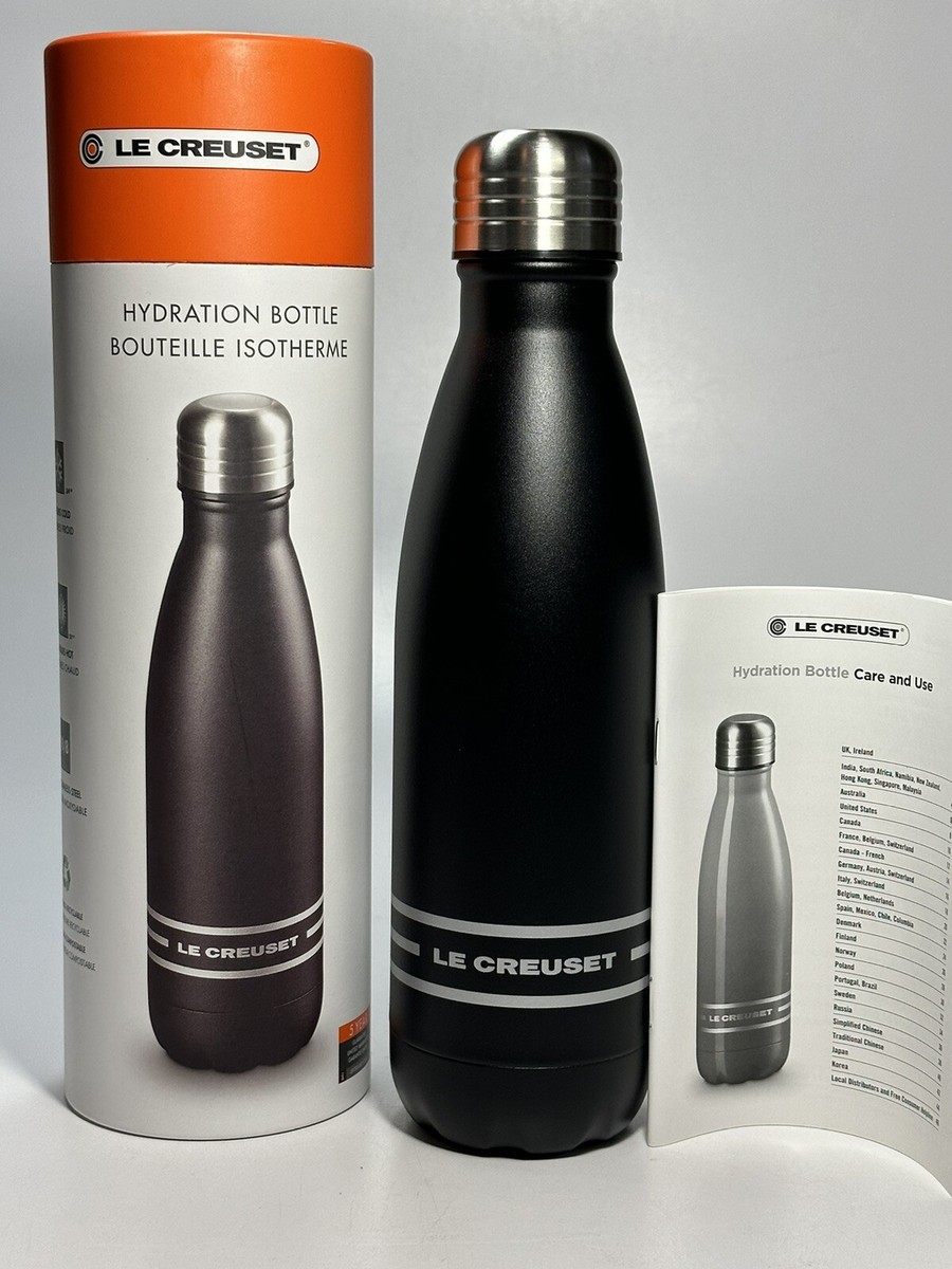 Le Creuset Stainless Steel Insulated Hydration Bottle Licorice L NIB