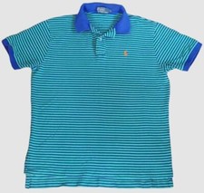 110 Polo Ralph Lauren Men's Blue Stripe Short-Sleeve Classic-Fit Shirt Size S