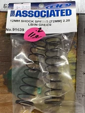 Team Associated 91639 - 12mm Shock Springs,: 72mm, 2.20 lb/in Green NIP USA SHIP