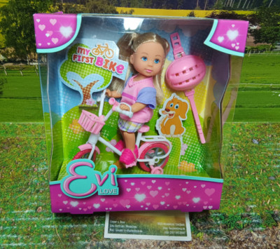 Simba Toys ''Evi'' Spielset mit Zubehör und Fahrrad,neu in OVP,ca 12cm groß