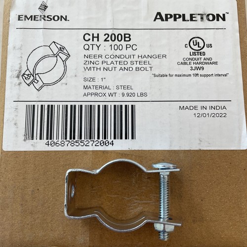 Emerson / Appleton NEER 1" CONDUIT HANGER CH-200-B box of 100 PCS CH200B