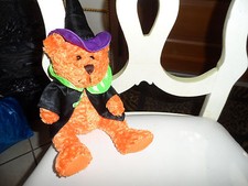 Halloween orange witch teddy bear 13"