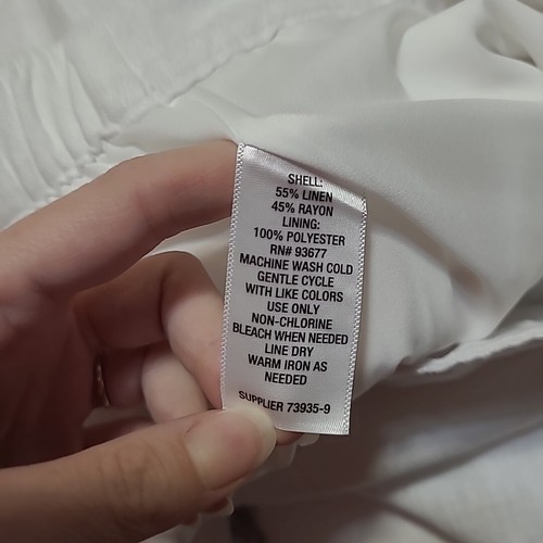 NWT Liz Claiborne High Rise Wide Leg Linen Blend Pants Size 12 White - Picture 7 of 12