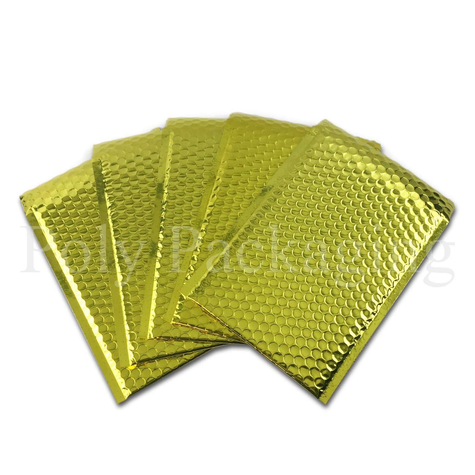 50 x GOLD METALLIC Padded Envelopes 180x250mm(DVD SIZE)7x10"" Foil Large Letter