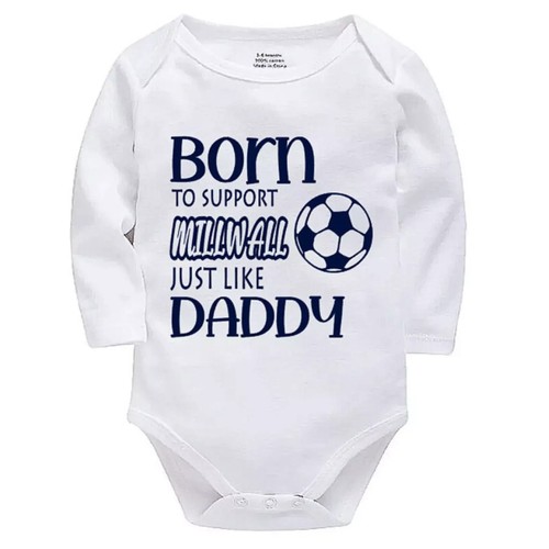 Personalised Born to Support Millwall Just Like Daddy Baby Bodysuit Football Fan - Picture 6 of 11