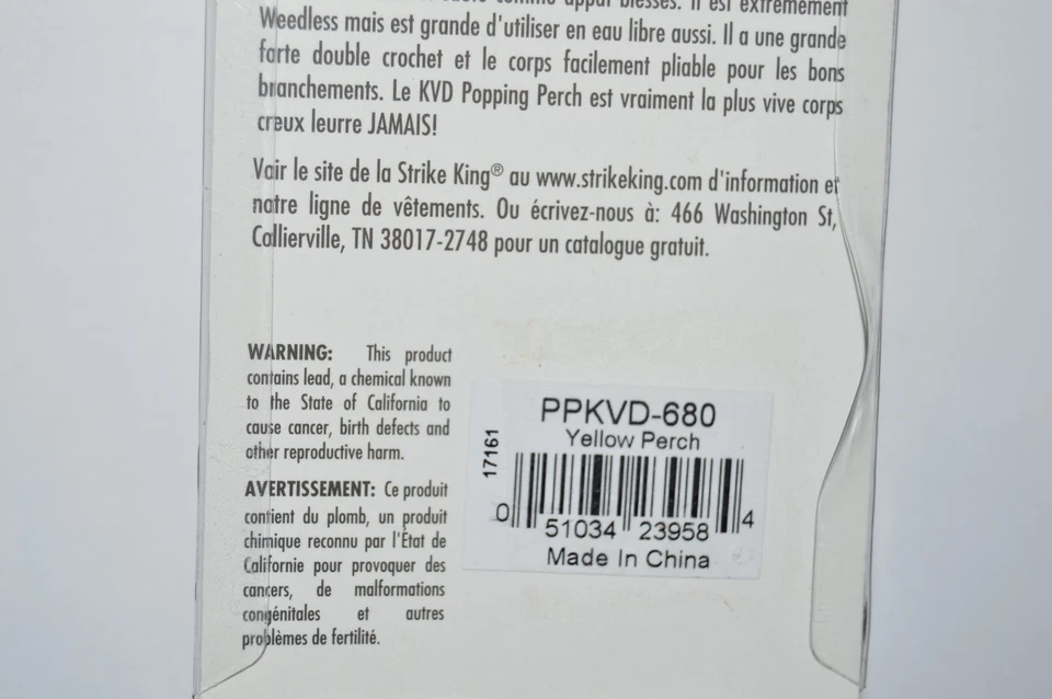 Strike King Popping Percha Rana Bajo Topwater 2.5" 1/2oz Percha Amarilla Foto 4 de 4
