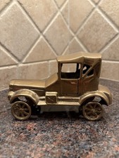 Vintage Solid Brass Metal Ford Model T Car Figurine Highly Collectible
