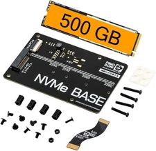 Pimoroni NVMe Base M.2 HAT PCIe Extension w/ 500 GB M.2 2280 Internal SSD