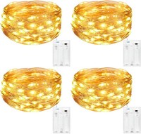 LED Lichterkette 5M 50Er Micro Draht Batteriebetrieben Warmweiß FüR 4 StüCk