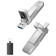 512GB USB C SSD Flash Drive, USB 3.2, 450MB/s, 2-in-1 Dual Port 512GB Silver