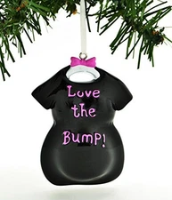 Love The Bump Pink Personalized Christmas Tree Ornament