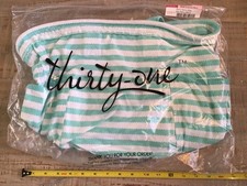  NEW Thirty One Retro Metro Tote Bag In Turquoise Wave NWT