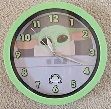 Accutime Star Wars Wall Clock Baby Yoda AA Battery Included 93/4". #6