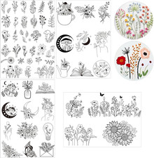 Water Soluble Embroidery Patterns - 4 Sheet Stick  Stitch Embroidery Paper Wash