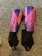 Umbro Soccer Shin Guards Purple Pink With Str...