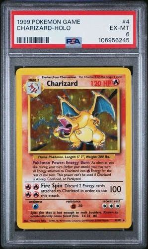 1999 Charizard-HOLO Base Set Unlimited 04/102 - PSA 6
