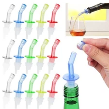 12 X Liquor Wine Oil Bottle Pourer Stopper Pour Spout Dispenser Flow Cap Plastic