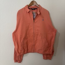 Vintage 90  s Polo Ralph Lauren Salmon Pink Harrington Made In USA Jacket Sz L