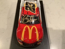 BUBBA WALLACE / HAMLIN / BARKER AUTOGRAPHED 2021 TALLADEGA WIN DIECAST & CARD