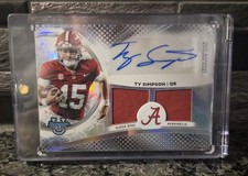 2025 Bowman University’s Best Ty Simpson Dual Relic Autograph Refractor #DRA-TS