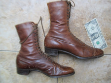 Great Rare Pair of Original Antique Victorian Lady's Leather High Shoes, Woman