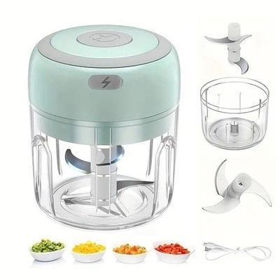 Mini Electric Food Chopper USB Rechargeable 250ML Garlic Onion Grinder