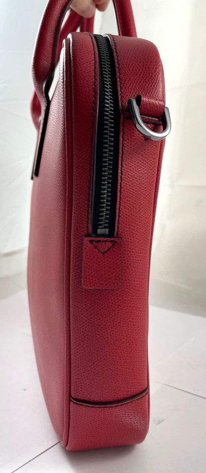 Michael Kors Warren компактный кожаный портфель для переноски ноутбука сумка красный Reg $398 новый - Изображение 4 из 4