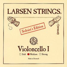 Larsen Strings Soloist Edition Cello A String 4/4 Size, Medium Steel, Ball End