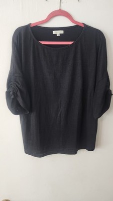 BLACK MAX STUDIO, DRAWSTRING, SHORT SLEEVE TOP