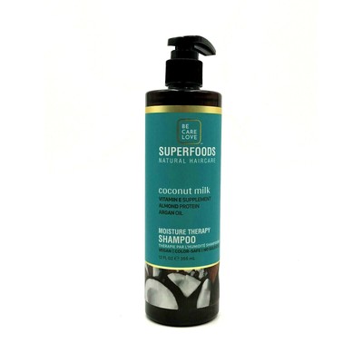Be Care Love Coconut Milk Argan Oil Moisture Therapy Shampoo Vegan 12 oz