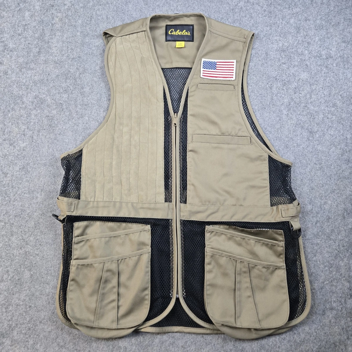 Cabela's Gilet Tan Homme Tan 3XL Poches Zips Pêche Extérieur